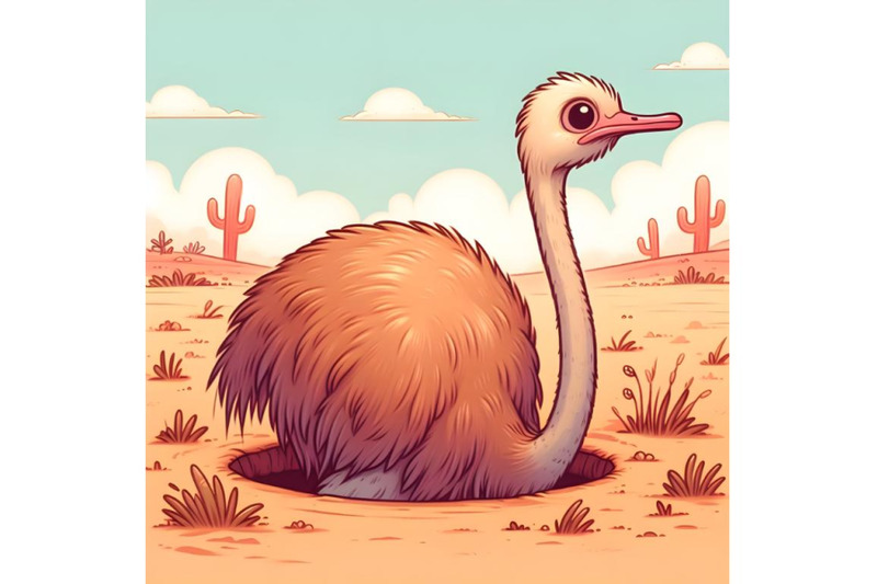 ostrich-cartoon-hiding-its-head