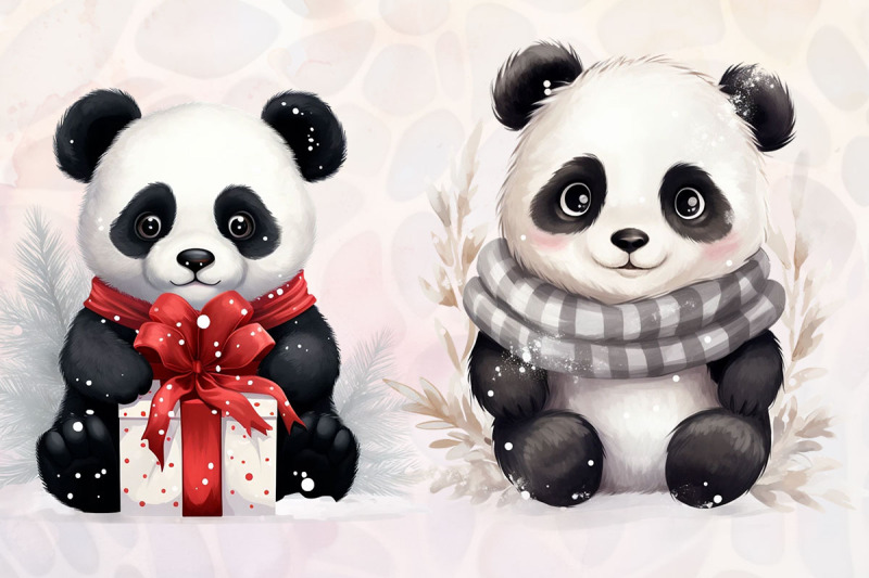 black-and-white-panda-in-winter-clipart