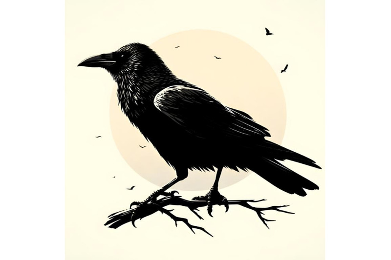 a-silhouette-of-black-crow