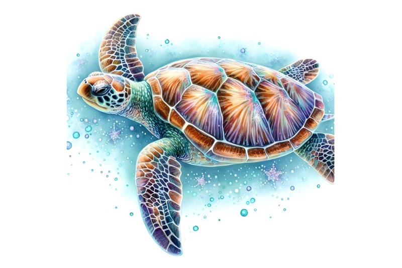 the-clip-art-of-the-swimming-sea-turtle