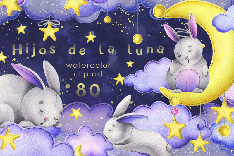 rabbits-childrens-clipart-watercolor
