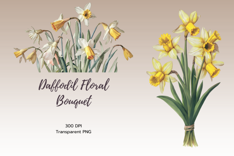 daffodil-bouquet-watercolor-sublimation