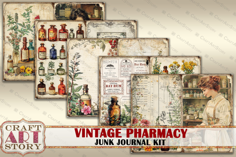 vintage-pharmacy-junk-journal-pages-apothecary-printables