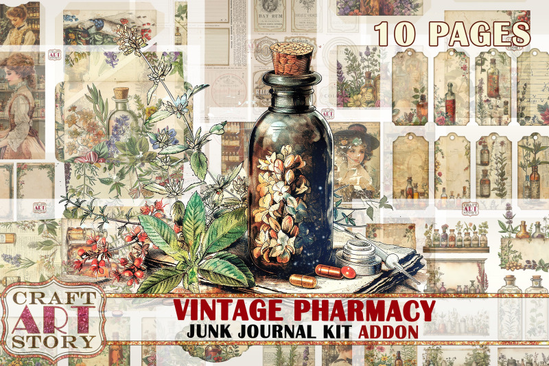 vintage-pharmacy-junk-journal-pages-addon-apothecary