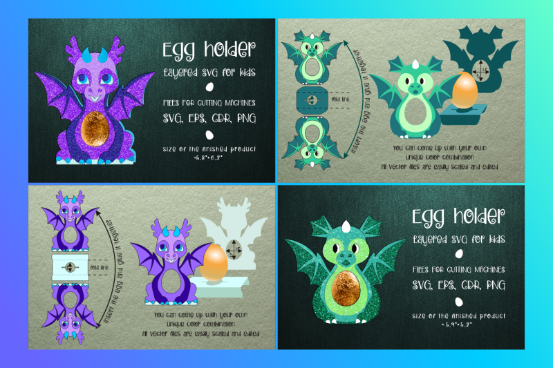cute-dragon-easter-egg-holder-bundle-paper-craft-templates