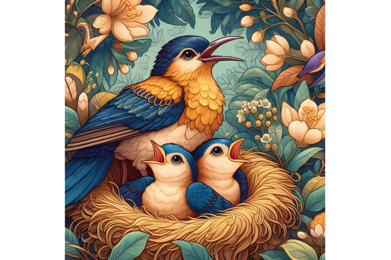 bird-with-her-two-babies