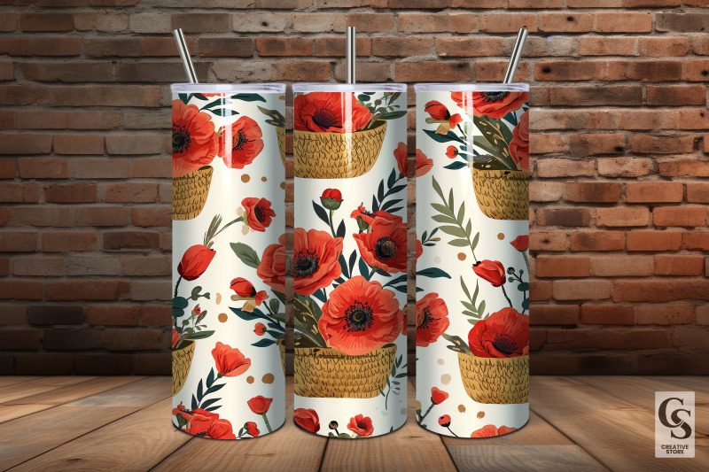 poppy-flowers-baskets-seamless-patterns