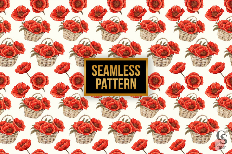 poppy-flowers-baskets-seamless-patterns