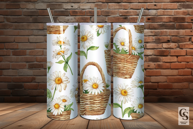 watercolor-daisy-baskets-seamless-patterns