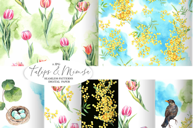 mimosa-and-tulips-seamless-pattern