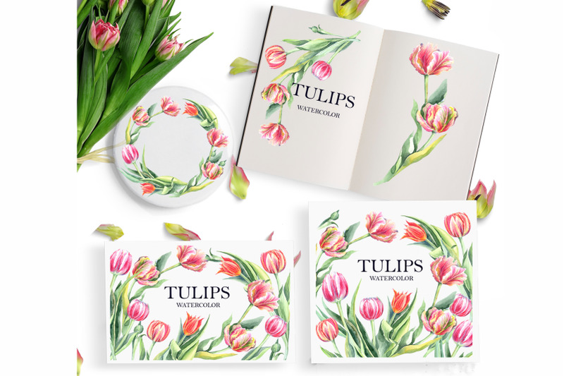 mimosa-and-tulips-clipart-set