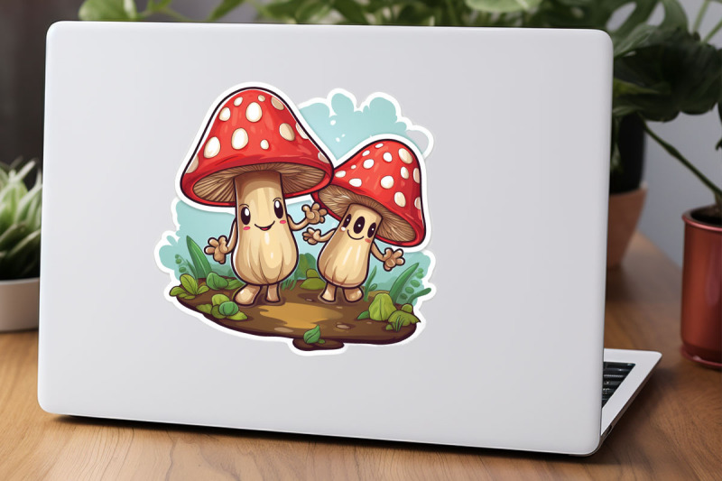 cartoon-funny-mushrooms-stickers