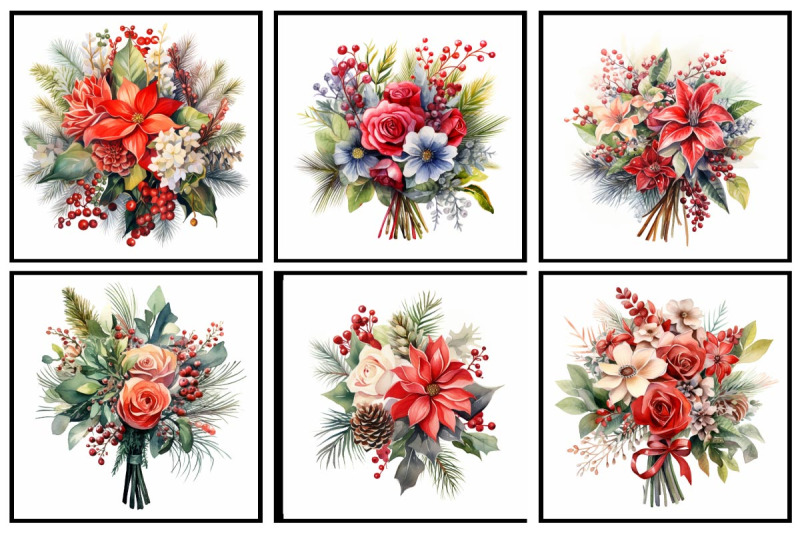 christmas-bouquets-watercolor