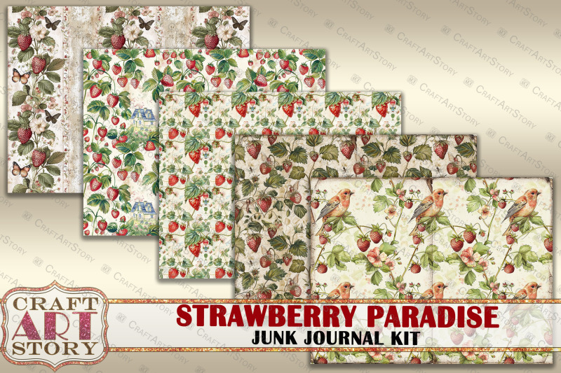 vintage-strawberry-fantasy-junk-journal-pages-printables