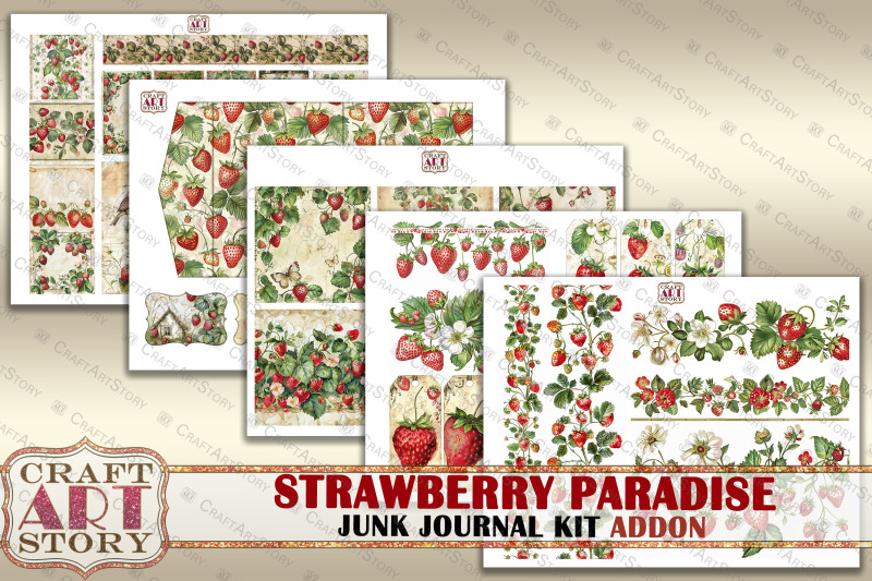 vintage-strawberry-fantasy-junk-journal-pages-addon