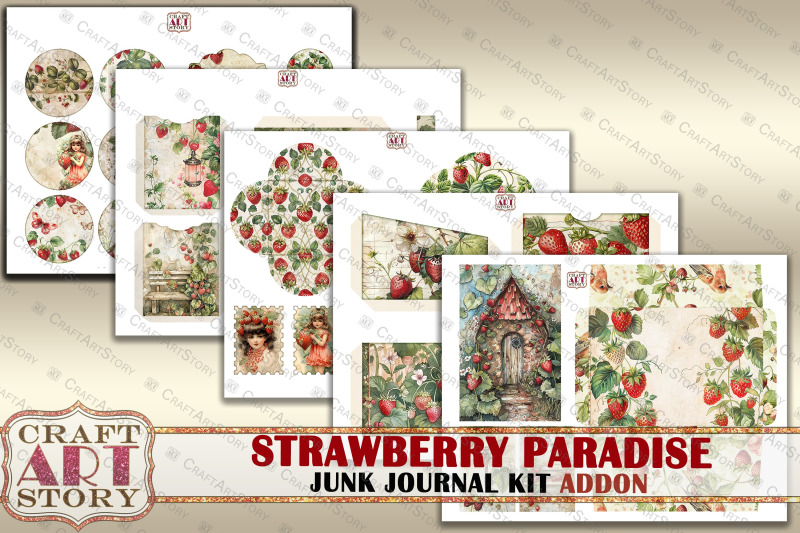 vintage-strawberry-fantasy-junk-journal-pages-addon