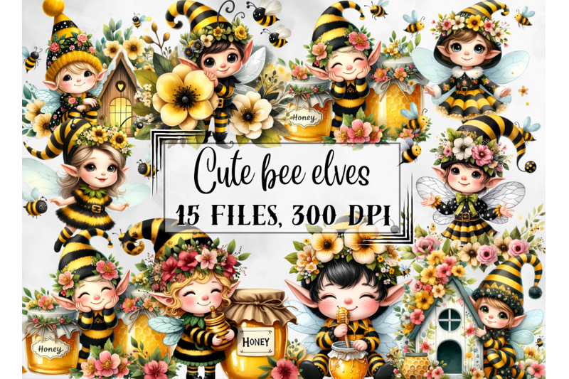 cute-bee-elves-clipart