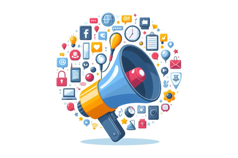 megaphone-social-media-icons