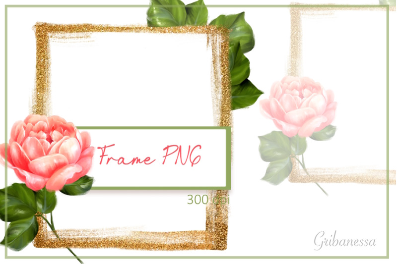 gold-frame-png-frame-with-rose