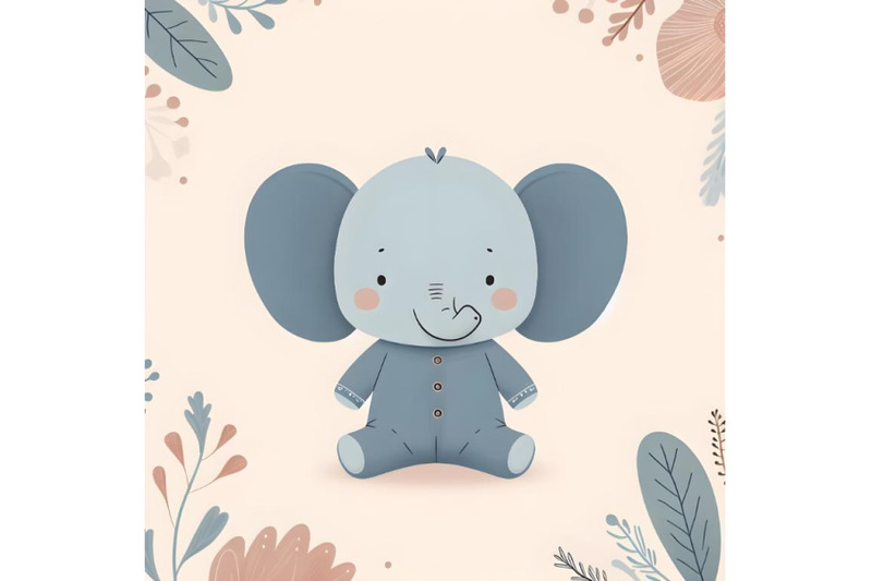 baby-elephant-with-floral-background