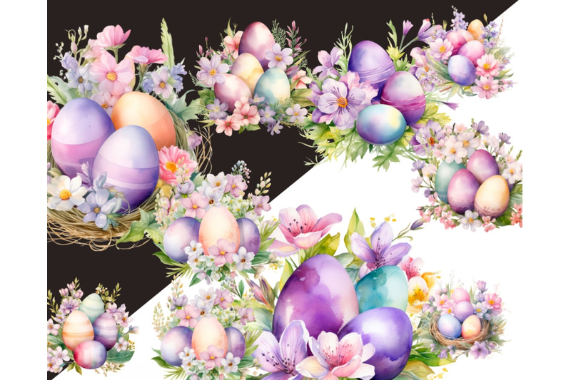 watercolor-easter-clip-art-floral-arrangements-amp-easter-stickers-ins