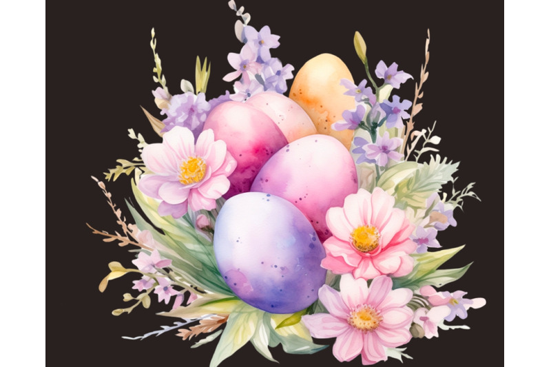 watercolor-easter-clip-art-floral-arrangements-amp-easter-stickers-ins