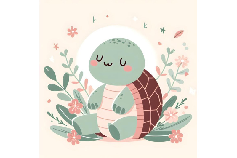 minimal-cartoon-happy-turtle