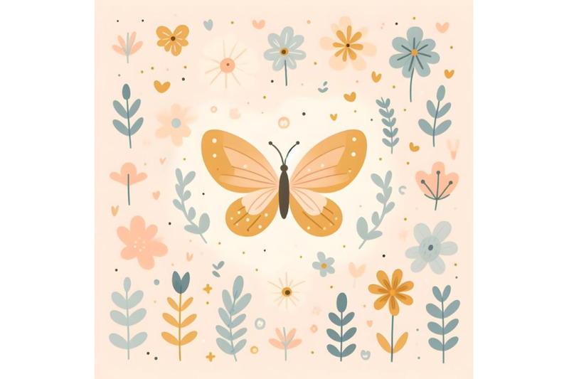 butterfly-with-floral-background