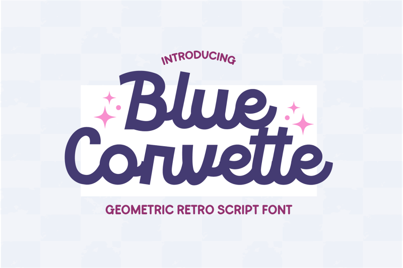 blue-corvette-retro-monoline-script