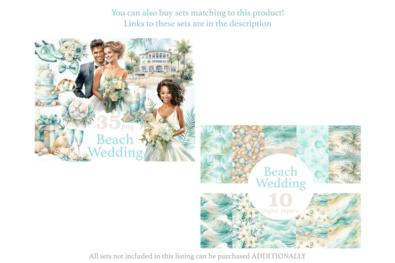 beach-wedding-clipart-summer-wedding-illustration-png-set