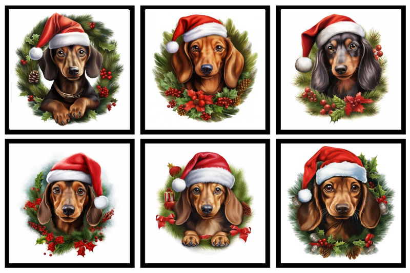 christmas-dogs-watercolour-clipart-bundle