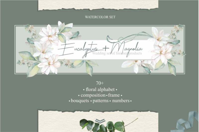 eucalyptus-magnolia-wedding-set