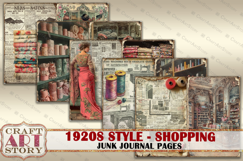 vintage-fashion-junk-journal-kit-1920s-style-sewing-shopping