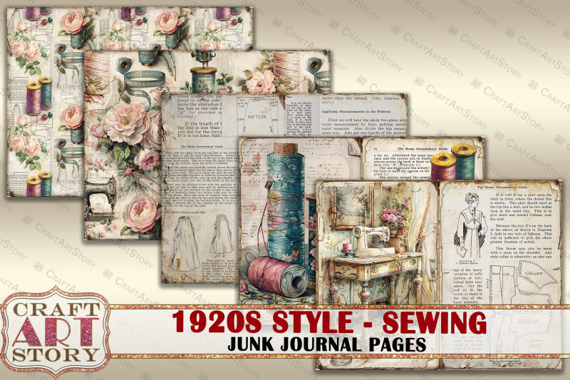 vintage-fashion-junk-journal-kit-1920s-style-sewing