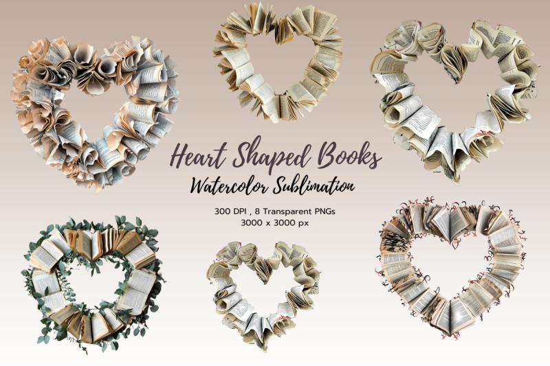 heart-shaped-books-sublimation