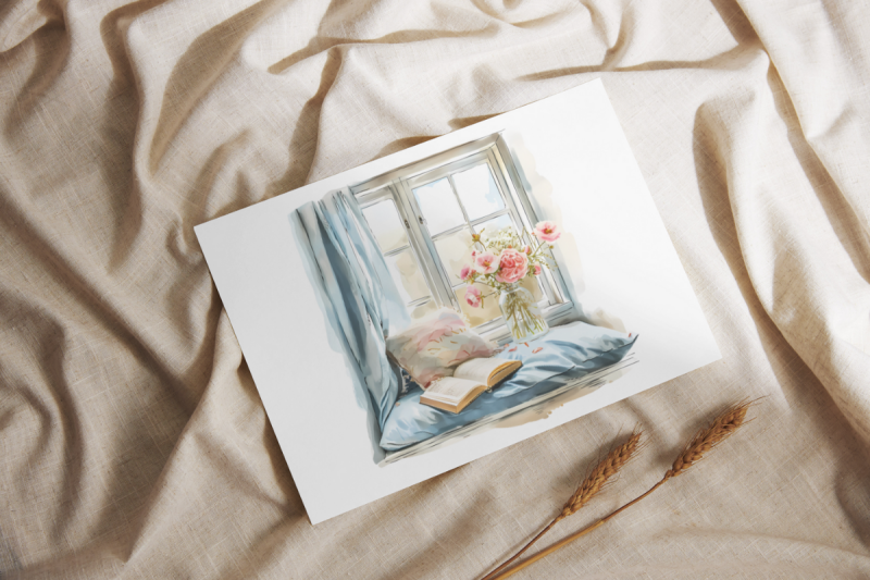 reading-windowsill-booklover-sublimation-clipart