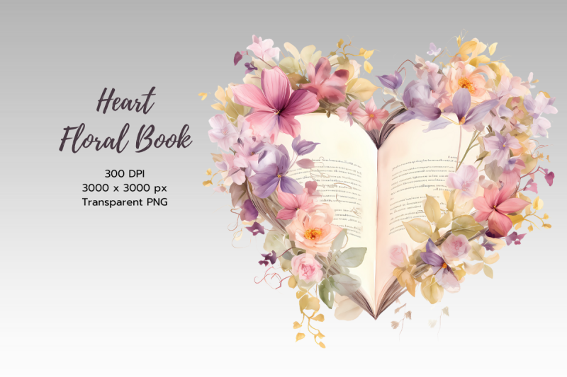 floral-book-heart-wreath-watercolor-sublimation