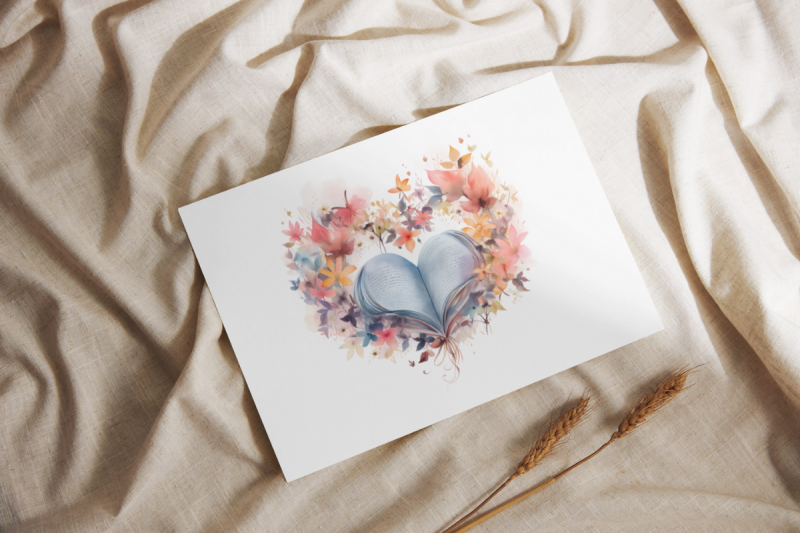 floral-book-heart-wreath-watercolor-sublimation