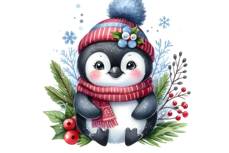 watercolor-cute-baby-penguin