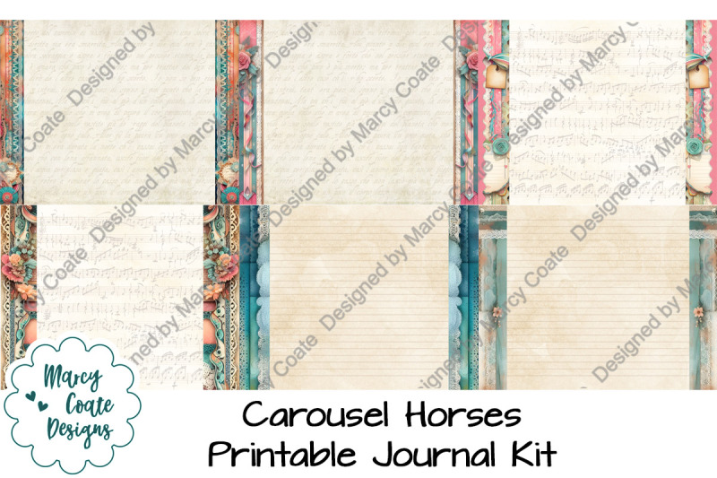 carousel-horses-journal-writing-pages