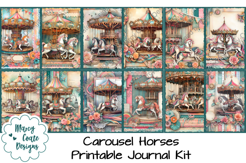 carousel-horses-journal-pages