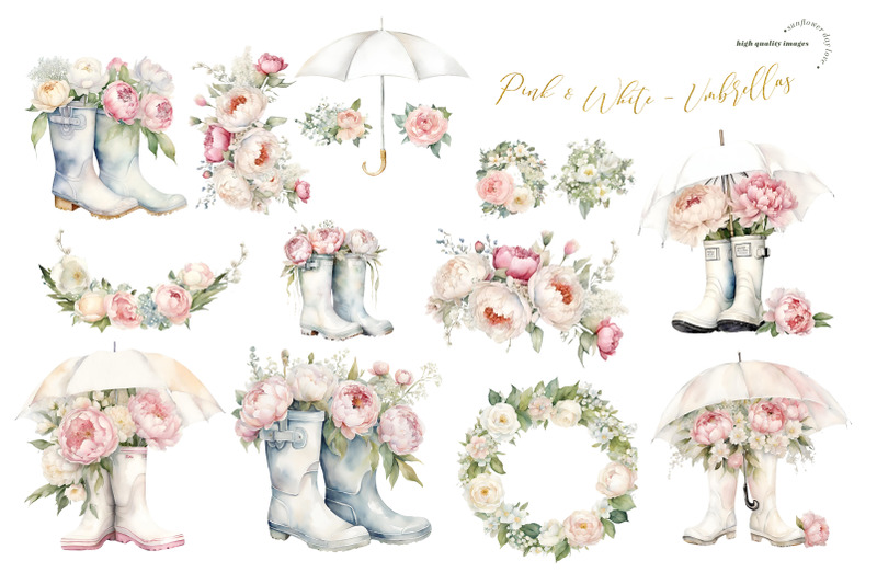 pink-amp-white-flowers-boots-clipart-rainy-boots-white-umbrella-clipart