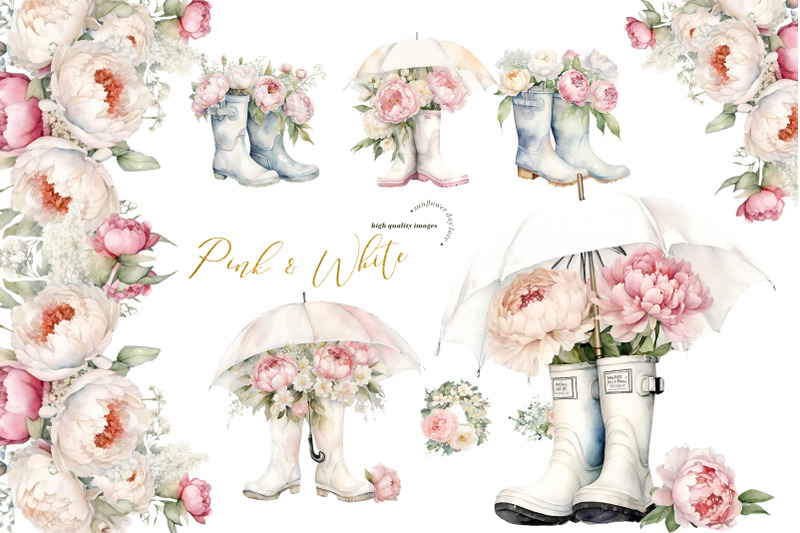 pink-amp-white-flowers-boots-clipart-rainy-boots-white-umbrella-clipart