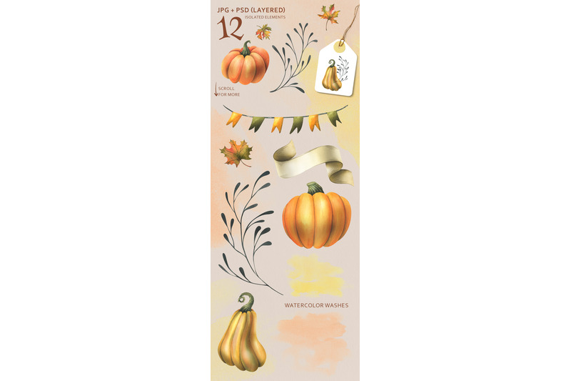 pumpkin-harvest-watercolor-clip-art