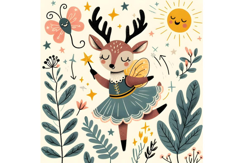 fairy-tale-deer-dancing-with-magic-wand-under-sun