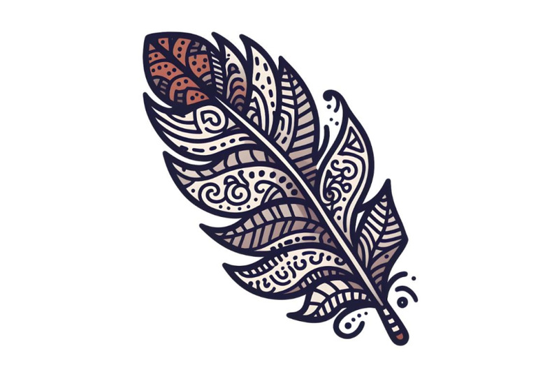 tribal-feather-in-shape-of-swan-series-of-doodle-feather