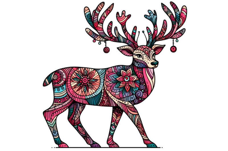 colorful-zentangle-stylized-deer