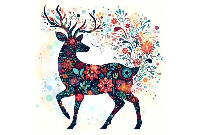 floral-deer-silhouette