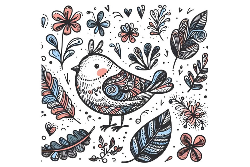 hand-drawn-doodle-and-cartoon-illustration-with-bird