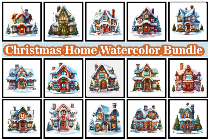 christmas-home-watercolour-bundle